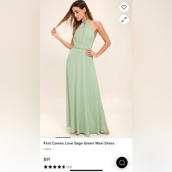 Lulus First Comes Love Sage Green Maxi Dress Women’s Size Small - Picture 1 of 7